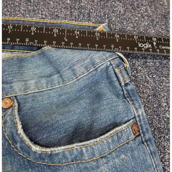 VTG True Religion Jeans Men 31x29 Blue Y2k Joey Flared Bottoms Hipster Grunge - Picture 4 of 16